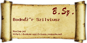 Bodnár Szilviusz névjegykártya
